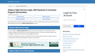 Adams Cable Service Login, Bill Payment & Customer Support ...