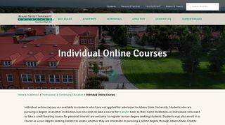 Individual Online Courses - Adams State University