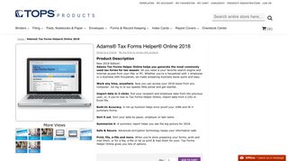 Adams® Tax Forms Helper® Online 2018 - TOPS Products