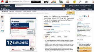 Amazon.com : Adams W-2 Tax Forms for 2018-6-Part Inkjet/Laser Sets ...