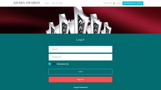 Login - ADARA AWARDS - Online Voting Platform