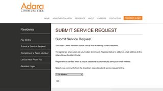 Submit Service Request - Adara Communities