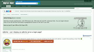 Adbrite - can I display an adbrite ad on a login page? - Digital ...