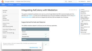 Integrating AdColony with Mediation | Unity | Google Developers