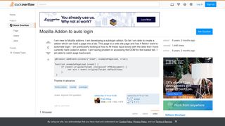 Mozilla Addon to auto login - Stack Overflow
