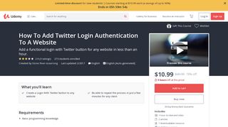 How To Add Twitter Login Authentication To A Website | Udemy
