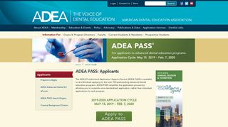 ADEA PASS: Applicants - American Dental Education Association