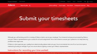 Submit your timesheets - Adecco Canada