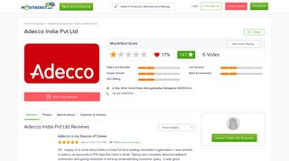 ADECCO INDIA PVT LTD Reviews, Employee Reviews, Careers ...