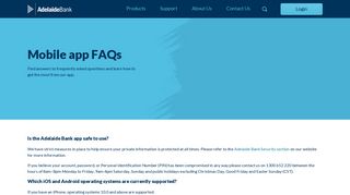 Mobile app FAQs - Adelaide Bank
