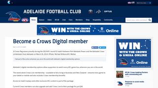 Become a Crows Digital member - AFC.com.au - Adelaide Football Club
