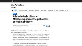 Adelaide Oval's Ultimate Membership row over equal access to cricket ...