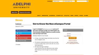 Get to Know the New eCampus Portal - Adelphi University IT ...