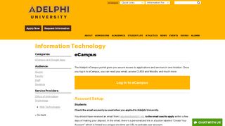 eCampus Account Setup | IT Department | Adelphi University