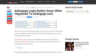 Adengage Login Button Gone; What Happened To Adengage.com ...