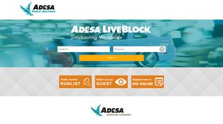 ADESA Public Auctions Winnipeg | Bidder Login - LiveBlock Auctions