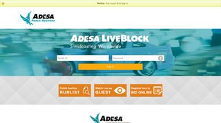 ADESA Public Auctions Winnipeg | Bidder Login - LiveBlock Auctions