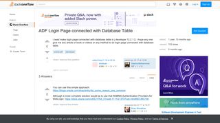 ADF Login Page connected with Database Table - Stack Overflow
