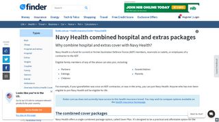 Navy Health combined hospital and extras packages | finder.com.au