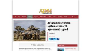 Autonomous vehicle systems research agreement signed - Australian ...