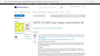 ADFS 3.0 SSO login page customization - Microsoft