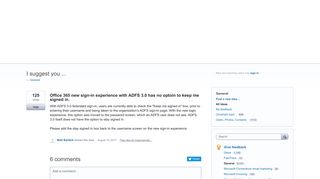 Office 365 new sign-in experience with ADFS 3.0 has no optoin to ...