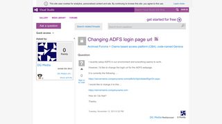 Changing ADFS login page url - MSDN - Microsoft