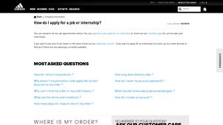 How do I apply for a job or internship? - Adidas