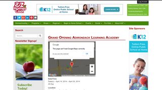 Grand Opening Adirondack Learning Academy – A2Z Homeschooling
