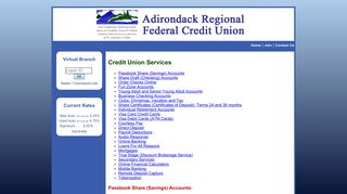 Adirondack Regional FCU - Services
