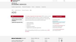 ADIS | Academic Services | University of Nebraska Medical Center
