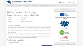 ADiSU - Umbria - Scholarships | EFG - European Funding Guide
