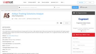 Fresher Job : Apply for Aditya Trading Solutions Analyst at Aditya ...