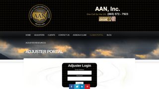 Adjuster Portal Login - AAN, Inc.