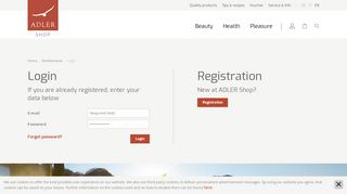 Login - ADLER Shop Online - Adler Spa Resorts