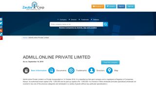 ADMILL.ONLINE PRIVATE LIMITED - Company, directors and contact ...