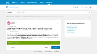 Solved: Dell S4128F-ON Network Switch Admin Password login Fail ...