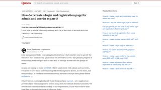 How to create a login and registration page for admin and user in ...