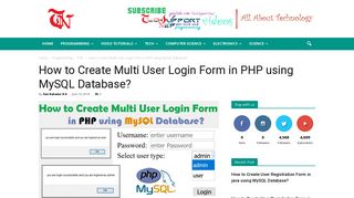 How to Create Multi User Login Form in PHP using MySQL Database ...