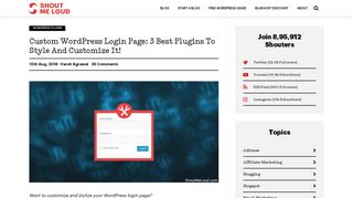 3 Best WordPress Plugins to create Custom Login Page - ShoutMeLoud