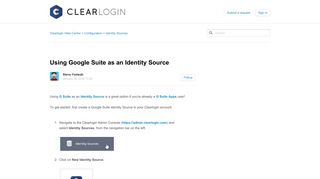 Using Google Suite as an Identity Source – Clearlogin Help Center
