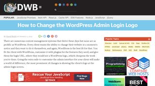 How to Change the WordPress Admin Login Logo - David Walsh Blog