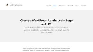 Change WordPress Admin Login Logo and URL - Anything Graphic
