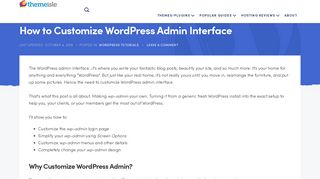 How to Customize WordPress Admin Interface - ThemeIsle