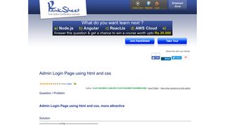 Admin Login Page using html and css - RankSheet.comSolutions