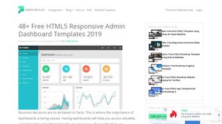 48 Free HTML5 Responsive Admin Dashboard Templates 2017