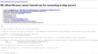 RE: What DN (user name) I should use for connecting to ldap server?