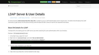 LDAP Server & User Details | Greenview Data