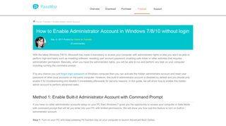 How to Enable Administrator Account in Windows 7 without Logging in