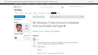 My Windows 7 User Account is disabled, How can Enable and login ...
